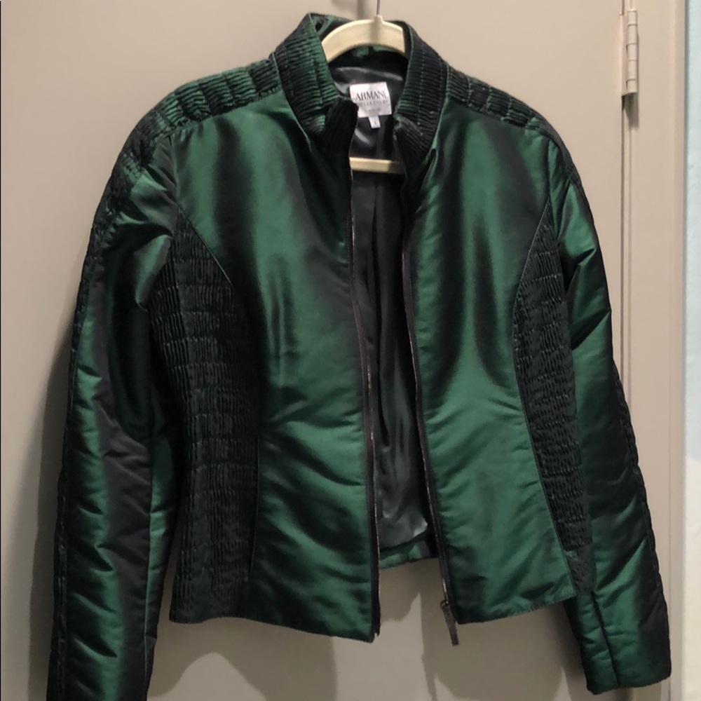 🍎Armani  Collezioni Green Zip Front Jacker
